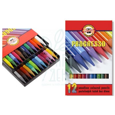 Набір олівців кольорових бездеревних PROGRESSO, KOH-I-NOOR