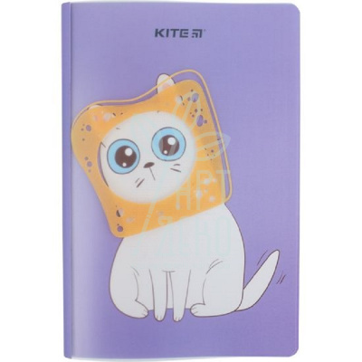 Блокнот Bread cat, А5+ (15,6 х 21,9 см). клітинка, 40 л., Kite