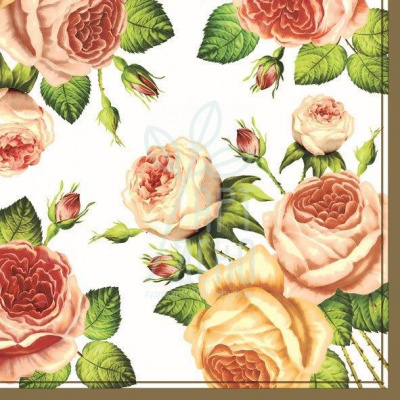 Серветка для декупажу "Англійські троянди", 33х33 см, POL-MAK