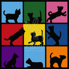 Набір для розпису за номерами "Cats“, 15х15 см, з мольбертом, ROSA Start