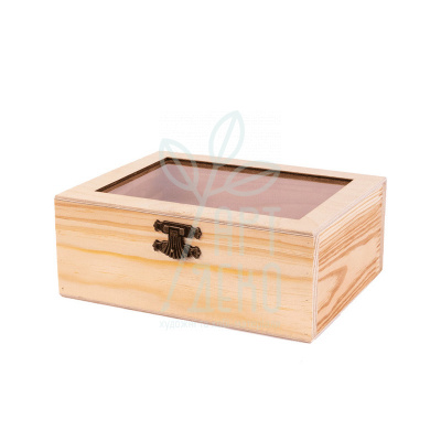 Скринька дерев'яна з замком та прозорим верхом, 20х15х8 см, ROSA Talent