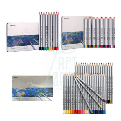 Набір олівців кольорових Raffine, в металевій коробці, Marco