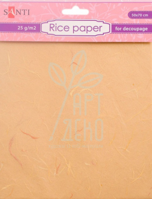 Папір для декупажу рисовий, Жовтий, 50х70 см, 25 г/м2, Santi