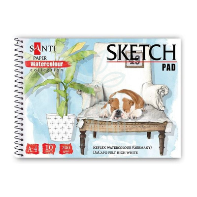 Альбом для акварелі Watercolour Collection "Animals", спіраль, А4, 200 г/м2, 10 л, Santi Альбом для акварелі Watercolour Collection "Animals", спіраль, А4, 200 г/м2, 10 л, Santi