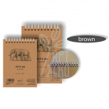 Альбом для ескізів AUTHENTIC, спіраль, коричневий папір, 135 г/м2, 80 л., SMILTAINIS