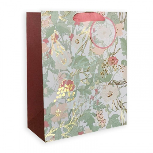 Пакет подарунковий "Пастельні квіти", 19х23х10 см, Україна