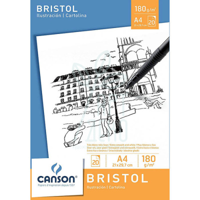 Альбом для ескізів Bristol, А4 (21х29,7 см), 180 г/м2, 20 л., Canson