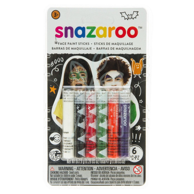 Набiр фарб для гриму Halloween 6 face painting sticks set, Snazaroo