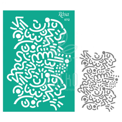 Трафарет багаторазовий самоклеючий, фоновий, №072, А4 (21х29,7 см), ROSA Talent