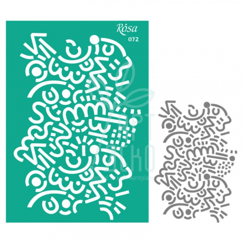 Трафарет багаторазовий самоклеючий, фоновий, №072, А4 (21х29,7 см), ROSA Talent