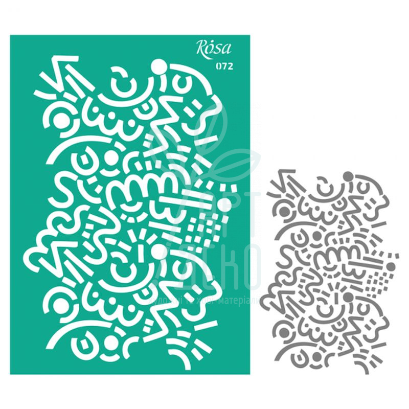 Трафарет багаторазовий самоклеючий, фоновий, №072, А4 (21х29,7 см), ROSA Talent