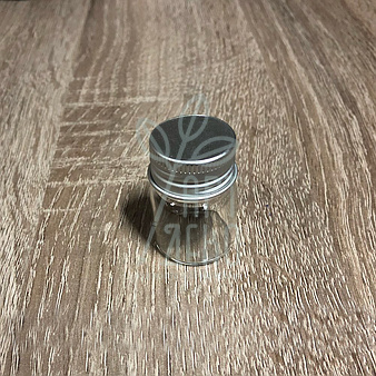 Пляшечка скляна з металевою кришечкою, 27х35 мм, 10 мл