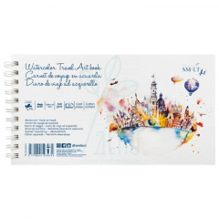 Альбом для акварелі Travel Art book, спіраль, середнє зерно, 15х28 см, 260 г/м2, 25 л, Smiltainis