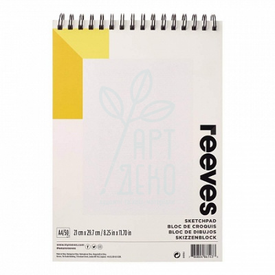 Альбом для графіки Drawing & Sketching Pad, спіраль, А4 (21х29,7 см), 150 г/м2, 50 л., Reeves