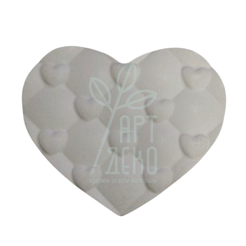 Гіпсова фігурка Серце з орнаментом, 8х7 см, Україна
