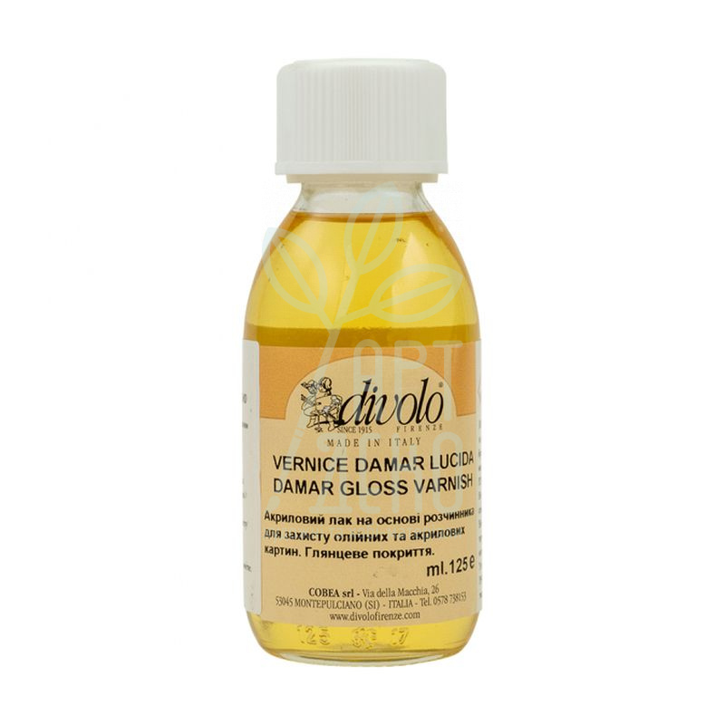 Лак дамарний, глянцевий, 125 мл, Divolo