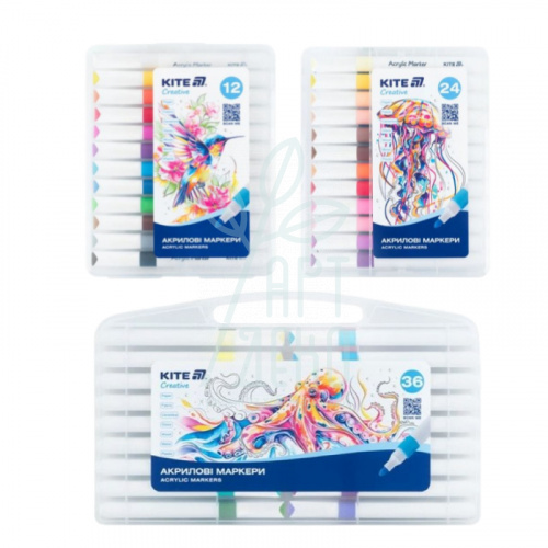 Набір маркерів акрилових Jumbo Creative, Kite 