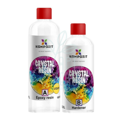 Смола епоксидна Crystal Resin (смола 1 л + затверджувач 0,5 л), ART Kompozit