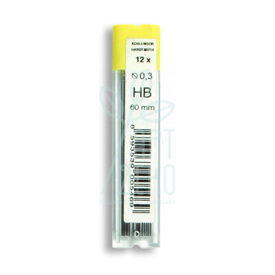 Грифелі для механічного олівця, 0,3 мм, НВ, 12 шт., KOH-I-NOOR