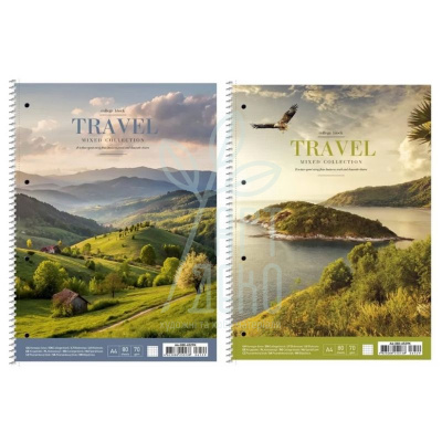 Коледж-блок Student, спiраль, А4+, ВД-лак, білий блок, клітинка, 70 г/м2, 80 л, Школярик