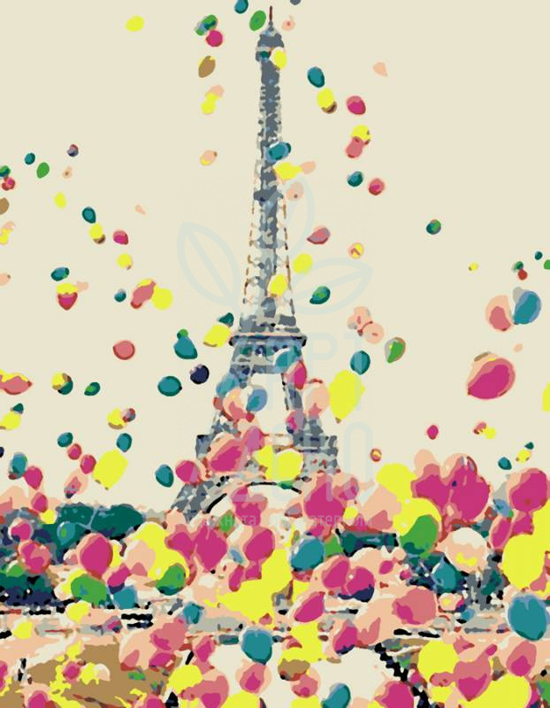 Набір для розпису за номерами "Яскравий Париж", 35х45 см, ROSA START