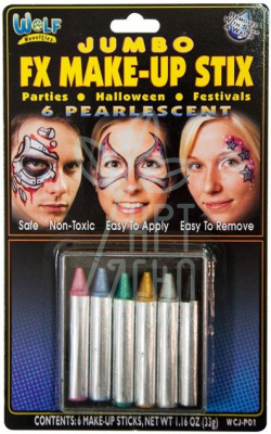 Набір олівців для гриму Jumbo Makeup Sticks/Pearlescent 6 шт., Wolfe