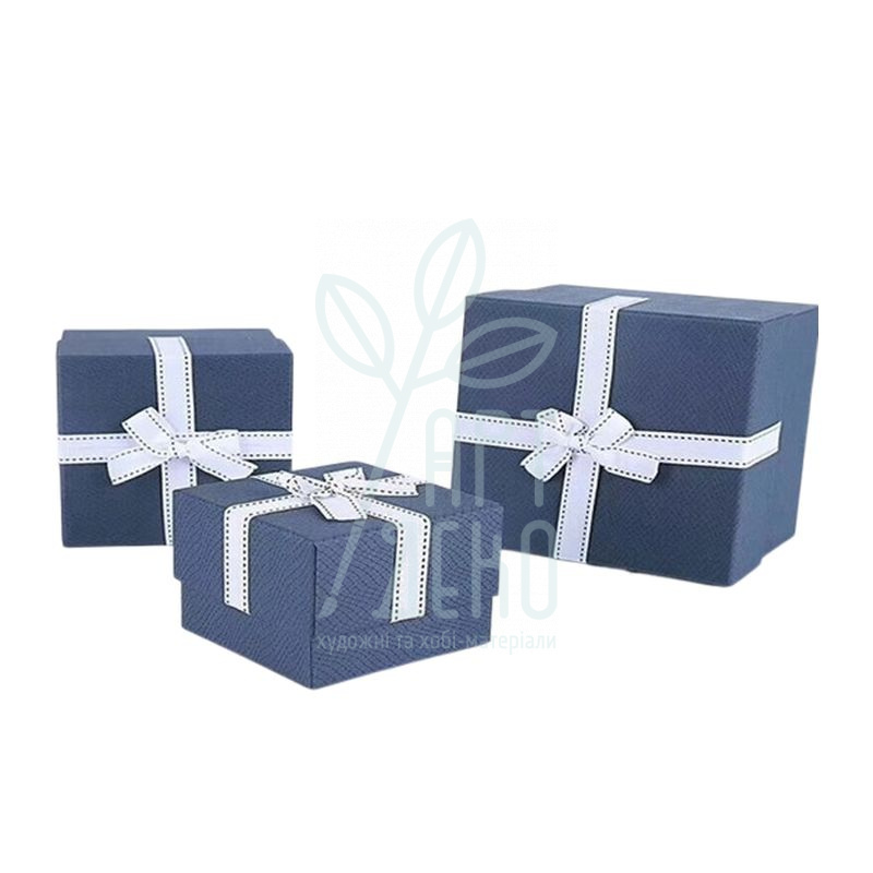 Коробка подарункова з бантом "Еліт", синя, Україна