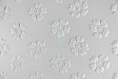 Папір текстурований, тиснений "Квіти 2", білий, 11х15 см, Україна