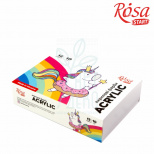 Набір акрилових фарб Unicorn, 12x10 мл, ROSA Start START