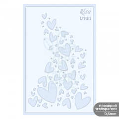 Трафарет багаторазовий універсальний, прозорий, №U108, серія "Love", 13х20 см, ROSA Talent