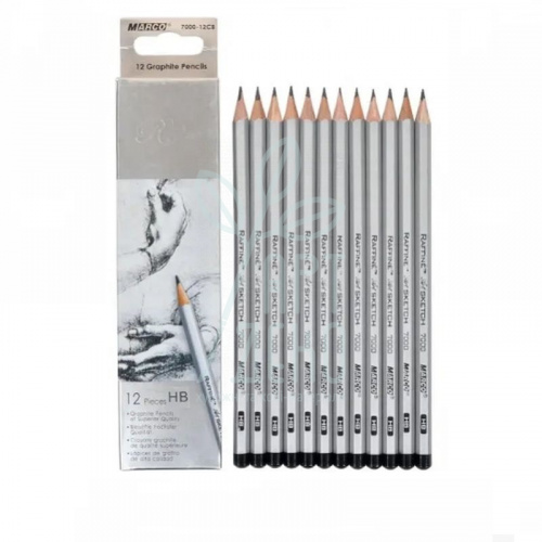 Набір олівців графітних Raffine, НВ, шестигранні, 12 шт., Marco