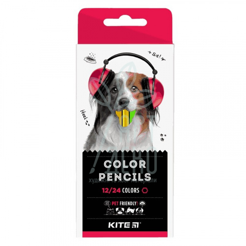 Набір олівців кольорових "Dogs", двосторонні, 12 шт. Kite