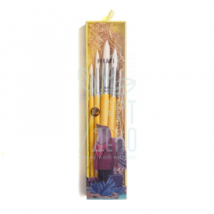 Набір пензлів Yellow Edition, Синтетика кругла (№12, 10, 9, 6, 5), 5 шт, HIMI