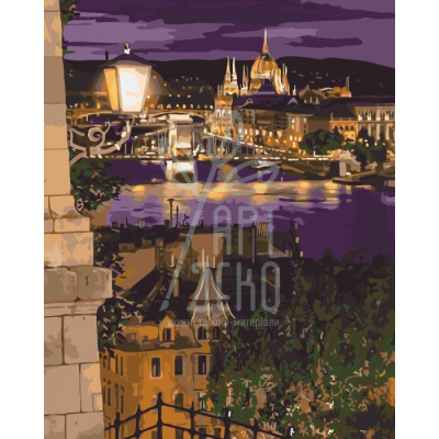 Набір для розпису за номерами, "Магічні барви Будапешта", 40x50 см, Ідейка