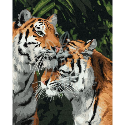 Набір для розпису за номерами "Тигрове кохання", 40х50 см, Ідейка