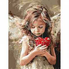 Набір для розпису за номерами "Ангел любові", 30х40 см, Ідейка