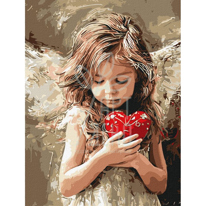 Набір для розпису за номерами "Ангел любові", 30х40 см, Ідейка