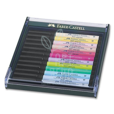 Набір пензлів-ручок PITT Artist Pen Brush, Пастельні кольори,12 шт, Faber-Castell