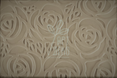 Папір текстурований, тиснений "Троянди великі", бежевий, 11х15 см, Україна