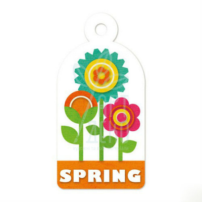 Тег з тисненням "Spring", Embossed Tags