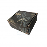 Коробка подарункова, гофрокартон "Ластівки", 21х20,5х10,5 см, чорна, Україна