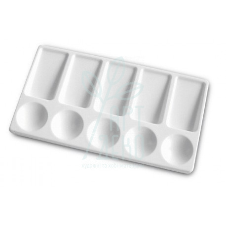 Палітра пластикова №2, прямокутна, 10 лунок, 11х20 см, Україна