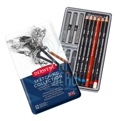 Набір для графіки Sketching Collection, маталева коробка, 12 предметів, DERWENT Набір для графіки Sketching Collection, маталева коробка, 12 предметів, DERWENT