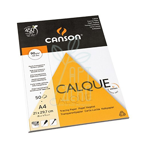 Набір кальки CALQUE, А4 (21х29,7 см), 90 г/м2, 50 л., Canson