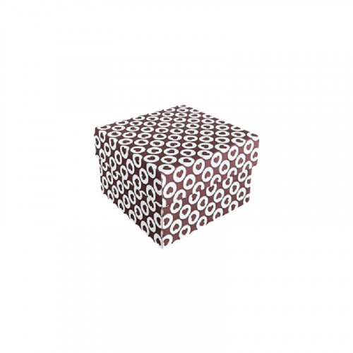 Коробка подарункова, гофрокартон "Серця в колі", 18х18х12 cм, Україна