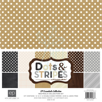 Набір паперу 30x30 см Dots & Stripes Neutrals Collection Kit, Echo Park
