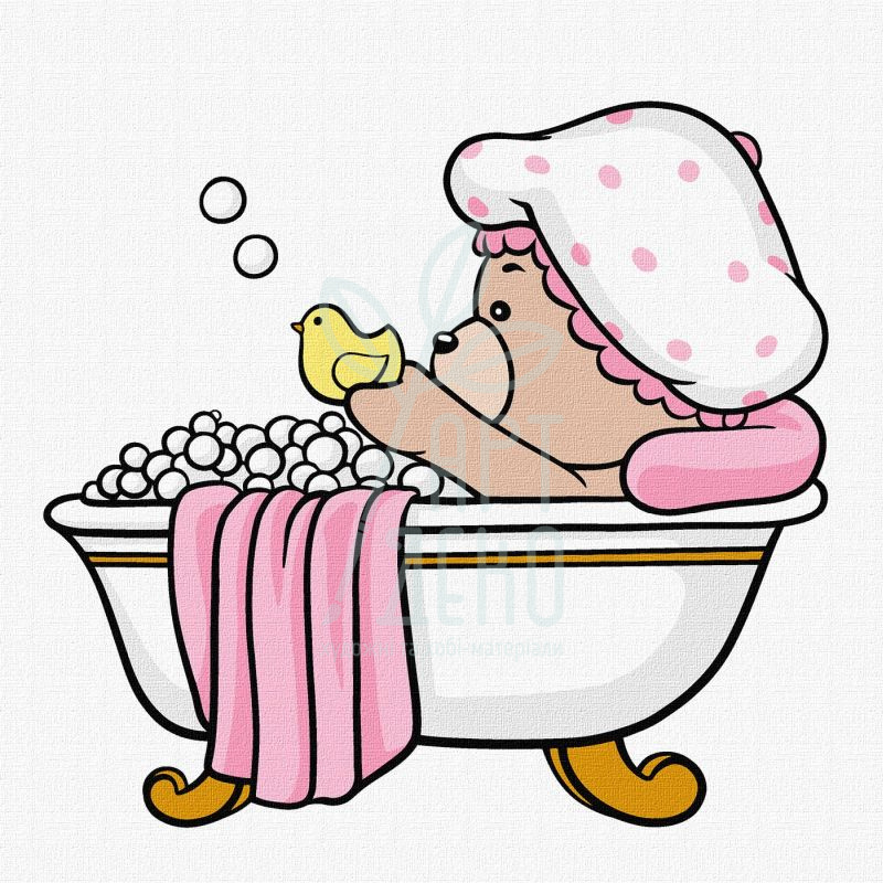 Набір для розпису за номерами "Веселе купання", 25х25 см, Ідейка