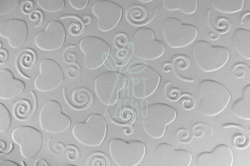 Папір текстурований тиснений "Серця 1", білий, 13х18 см, Україна