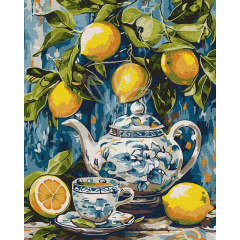 Набір для розпису за номерами "Лимони і кераміка", 40х50 см, Ідейка