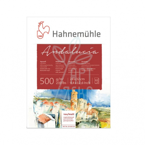 Склейка для акварелі Andalucia Rough Cold Press, 24х32 см, 500 г/м2, 12 л., Hahnemuhle